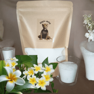 Perles de cire de soja - blanc - parfum fleurs de tiaré