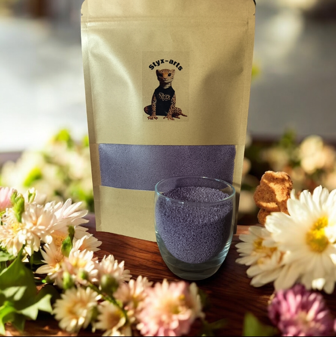 Perles de cire de soja - violet irisé - parfum fleurs de tiaré